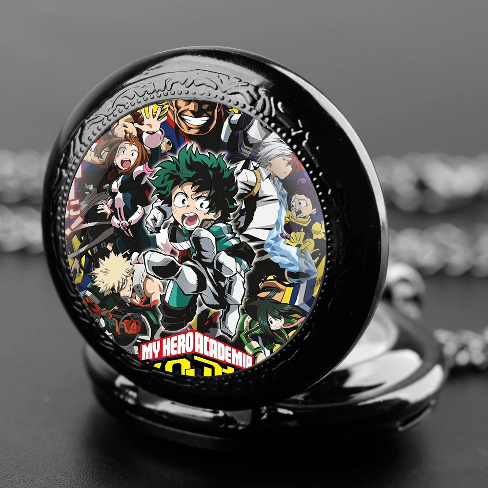 My Hero Academia Creative Design Pendant Quartz Pocket Watch Souvenir Chain Pocket Watch Arabic Numerals With Personality Gift