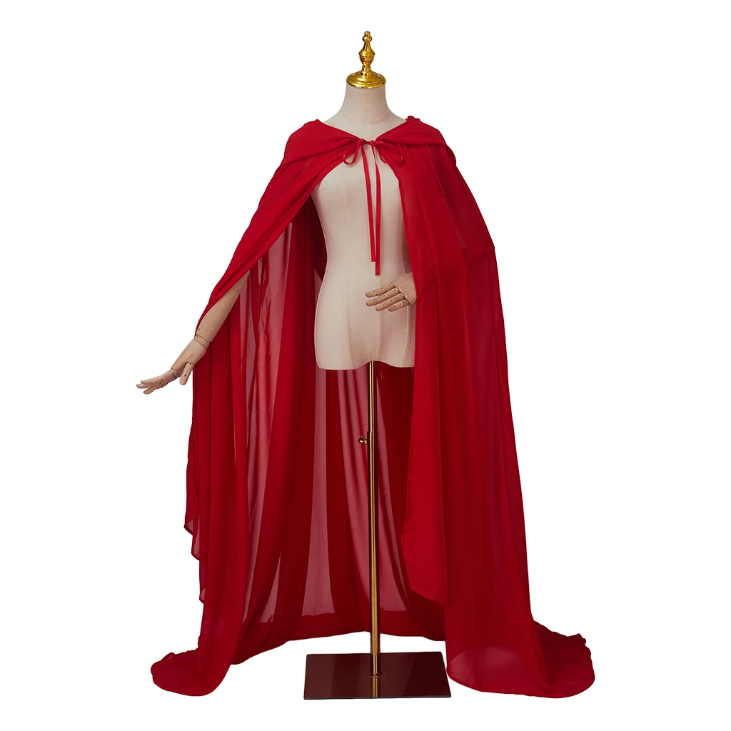 

Medieval Wizard Hooded Red Long Robe Cape Renaissance Retro Steampunk Cloak Halloween Christmas Party Fancy Costume