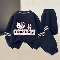 Sanrio Baby Girl Clothes Set Autumn Kid Hello Kitty Printed Sweatshirts Pullover Top & Pants 2pcs Suit Children Boys Tracksuits