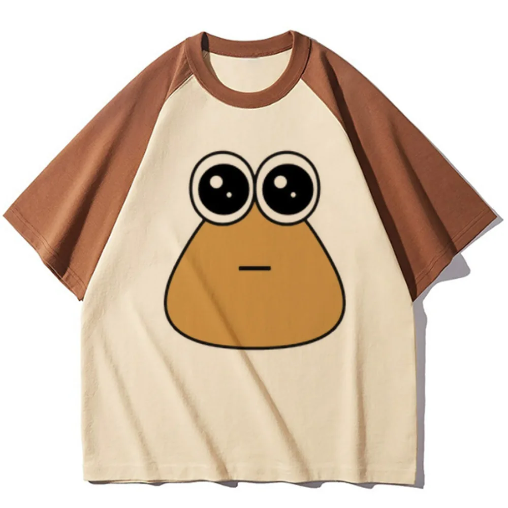 Pou top tees women Digital graphic harajuku  2000s tshirt Gothic anime Grunge Breathable Colorful 2000s