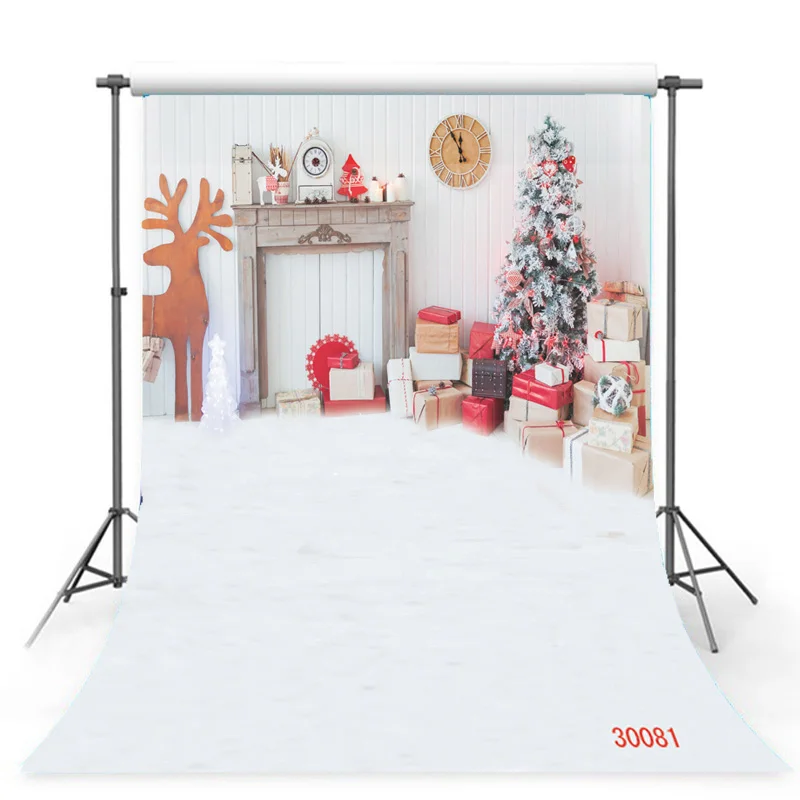 

SHUOZHIKE Christmas Tree Photography Backdrop Snow Gift Party Decor Kids Banner Background Holiday Photo Studio Prop DNS-10