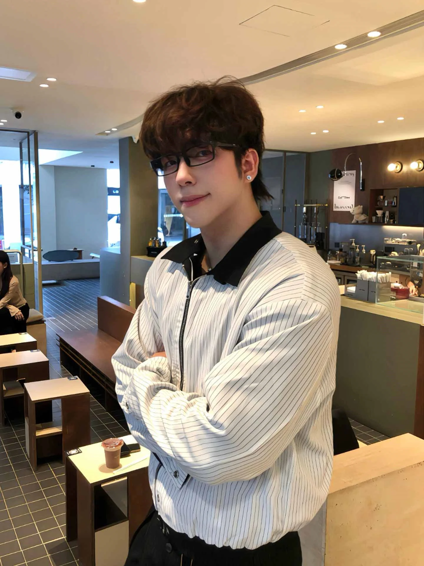 

Double-Sided Wear Striped Men's Harrington Jaet Early Spring Commute Sle Casual Loose Fit Long Sve Zipper Coat