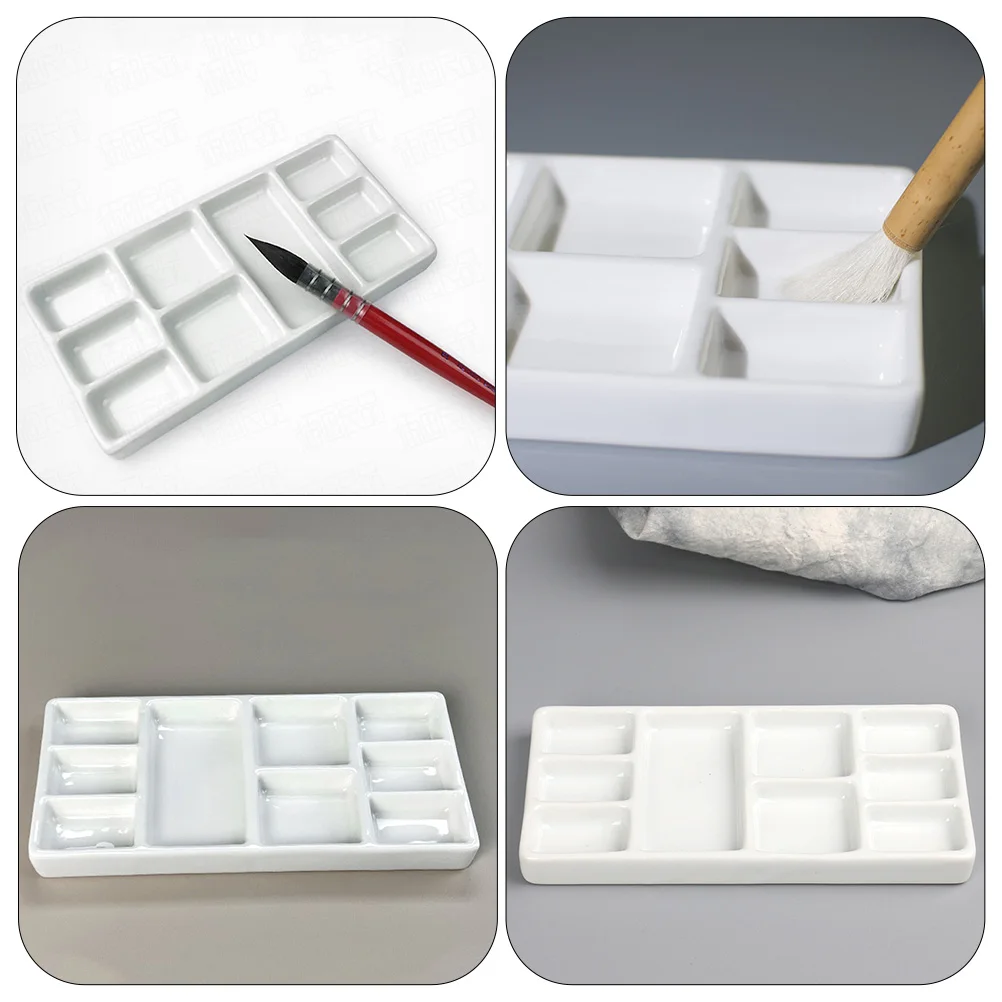 Palette Paint Trays for Painting Wet Ceramic Plastic Pallets Plate Watercolor Porcelain Gouache