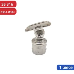 38.1mm Adjustable Rail Support 316 Stainless Steel Handrail Bracket Mirror Polished Round Tube Support for Balustrade