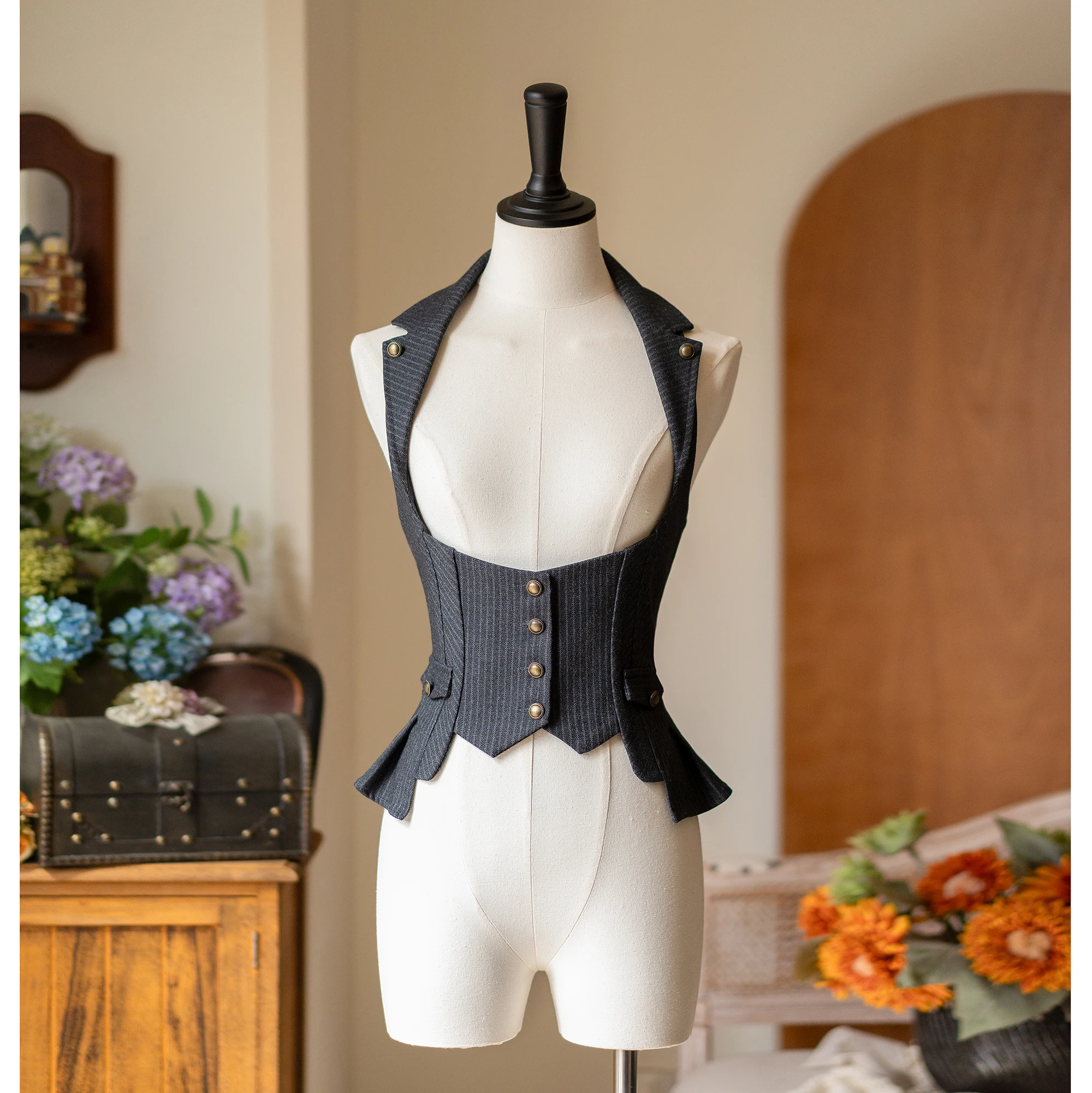 

- Forest Contract - Classic Lolita Striped Vest, Elastic Waist by Forest Wardrobe