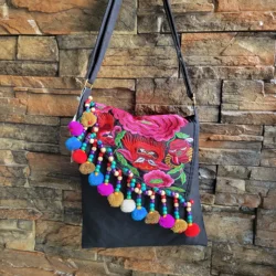 Original designer Women's bag Summer canvas crossbody bags Embroidery Ethnic Handmade bag Vintage cover women Shoulder bag