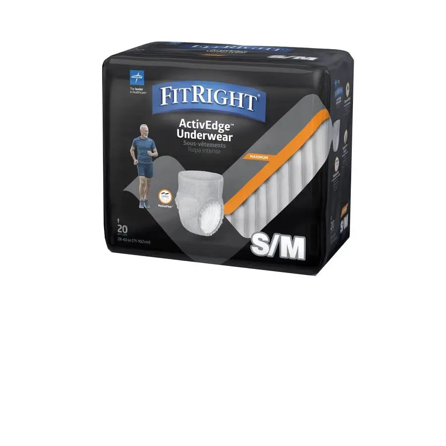 Ultra ActivEdge Protective Incontinence Underwear for Active Men, Heavy Absorbency, Comfortable Fit, Small to Medium 2840 Inches