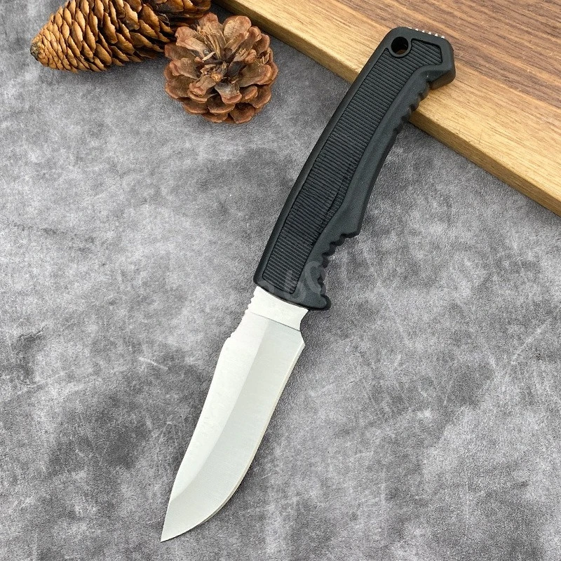 

FK1001 Портативный прямой нож - лезвие 7Cr13Mov - черная ручка из нейлонового волокна - тактический нож для кемпинга и самообороны, мужские подарки