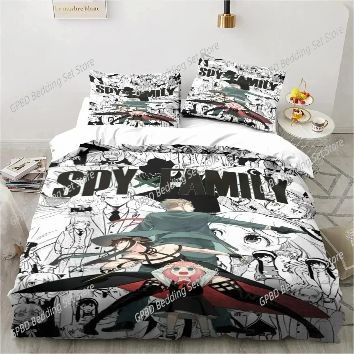 

3D Printing SPY FAMILY Anya Anime Bedding Set 3D Printed Suitable for Bedroom Duvet Cover Set With Pillowcases Kids Home Textile
