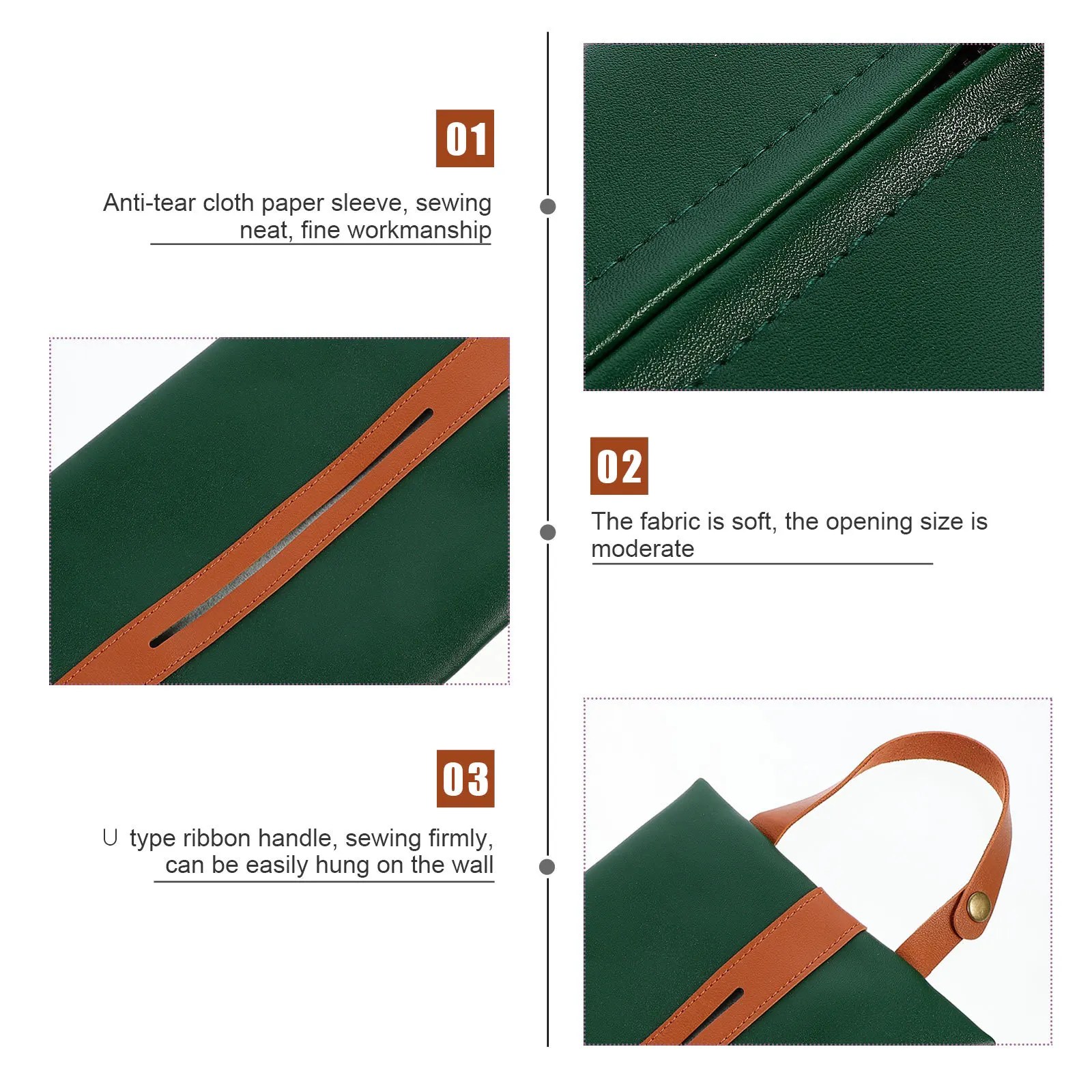 

1pc Outdoor Tissue Pouch Premium Nylon Breathable Tear-Proof Camping Tissue Bag U-Shaped Handle Hanging Napkin Container