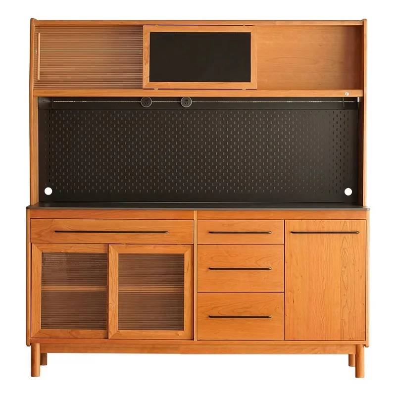 

Мебель Обеденный боковой шкаф из массива дерева Многофункциональный шкафчик для хранения Винный шкаф из вишневого дерева Простой шкаф у стены