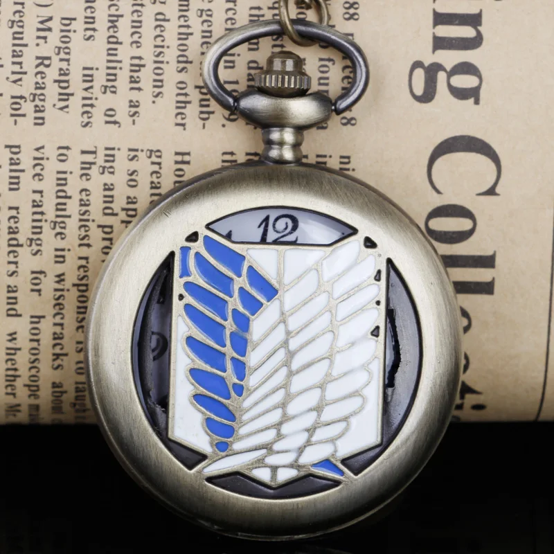 Anime attack on titan hollow Quartz Pocket Watch Popular Men's Necklace Pendant Women's Children's Jewelry Pendant Souvenir
