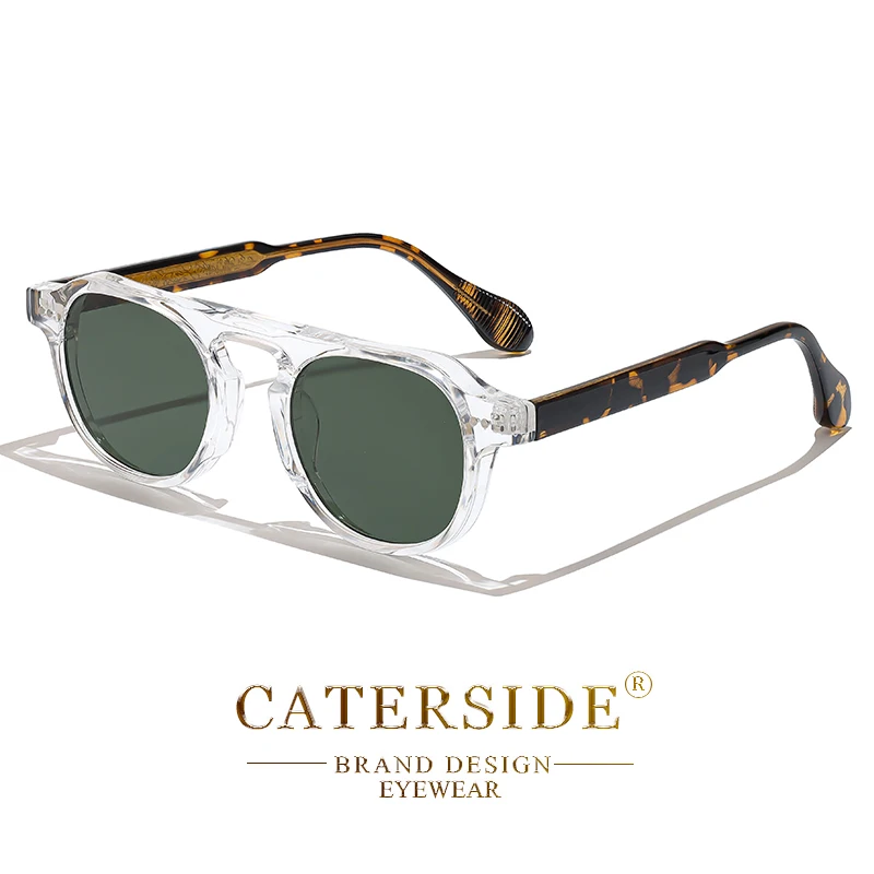 CATERSIDE Vintage Runde Sonnenbrille für Herren, Punk-Stil mit Einsatzbügeln, Sonnenbrille für Damen, Reisen, Party, Shopping, modische Brillen – Detail 18