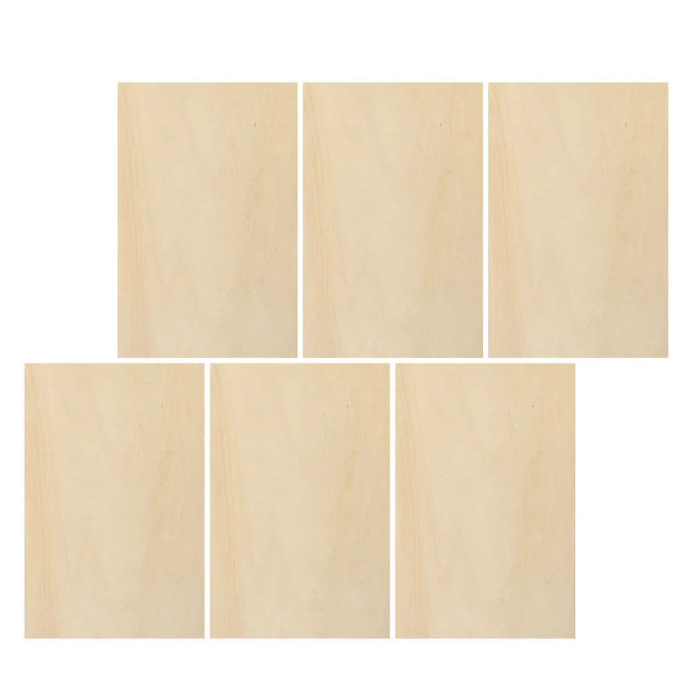 6Pcs Ultra-Light Basswood Plywood Sheets for DIY Pyrography Wood Burning Crafts Smooth Texture Unfinished Craft Wood Boards