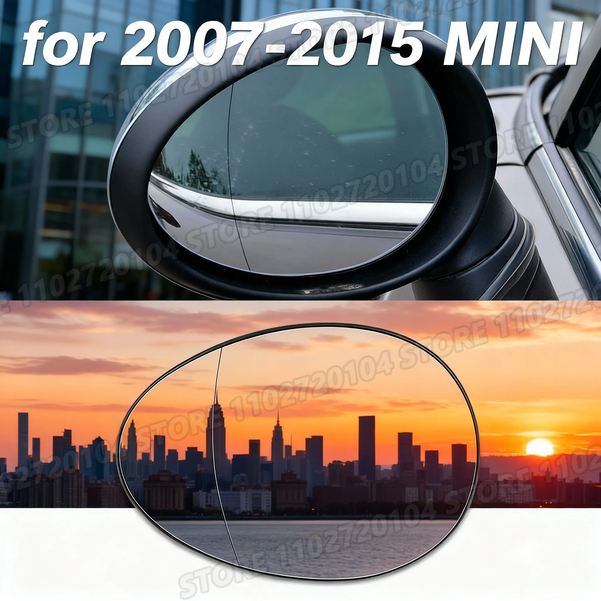 

for 2007-2015 BMW R55 R56 R57 R58 R59 R60 R61 Mini Cooper Heated Rearview Mirror Glass Convex Glass 51162755625 51162755626