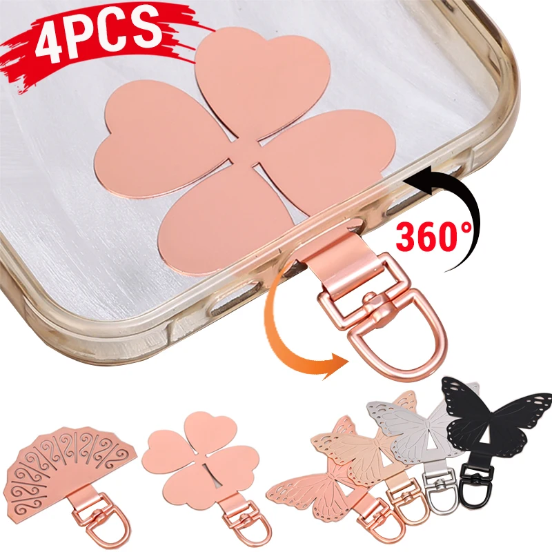 1-4 adet Ayrılabilir 360 Dönebilen Paslanmaz Çelik Telefon Tether Tab Metal Yama Contası Cep Telefonu Kordon Güvenlik Bağlayıcı Parçası