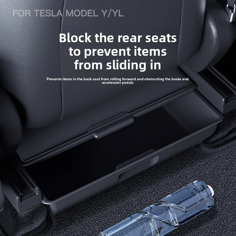 Untersitz-Aufbewahrungsbox für Tesla Model YL 6-Sitzer 2025-2026 TPE Vordersitz-Organizer Schublade mit Rutschfestem Deckel Geräuschlos Auto – Detail 3