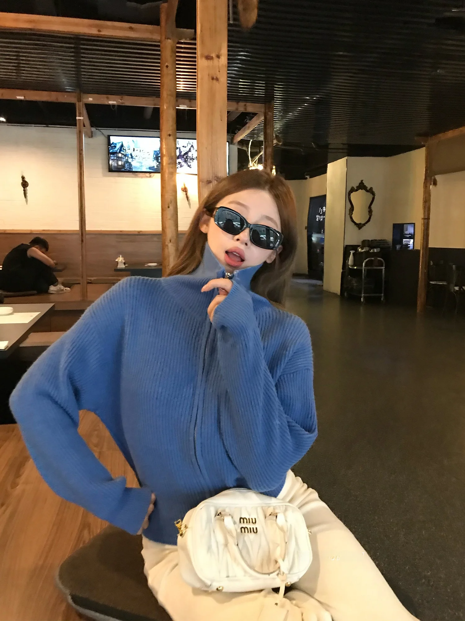 

OKJJ Корейский свободный утепленный вязаный кардиган с длинными рукавами, женская повседневная мягкая теплая толстовка на молнии, верхняя одежда, пальто