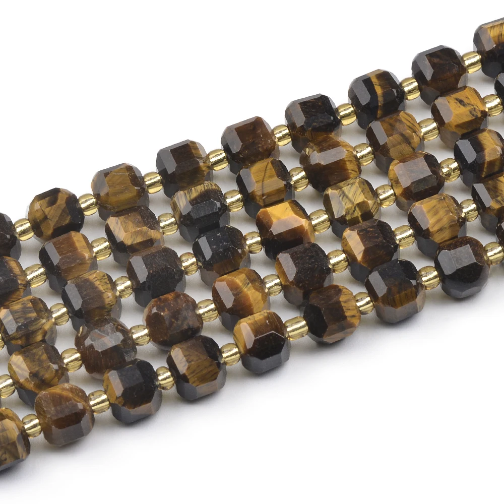 الجملة الطبيعية متعدد الألوان Iolite Mookaite Larvikite الأوجه مكعب فضفاض الخرز لصنع المجوهرات عقد دي اي واي سوار