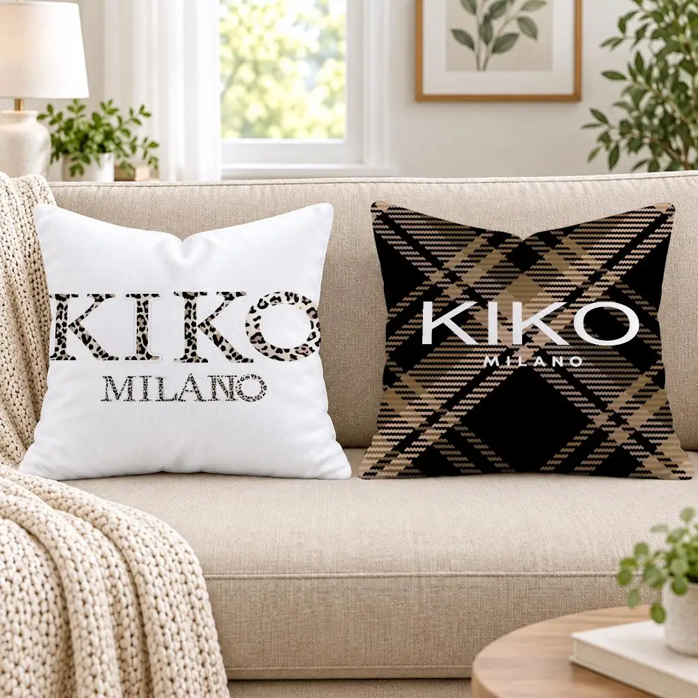 Cosmetics Brand K-Kiko Cushion Cover Short Plush Double-Sided Printing Sofa Bedroom Pillow Case Aesthetic Home Decor