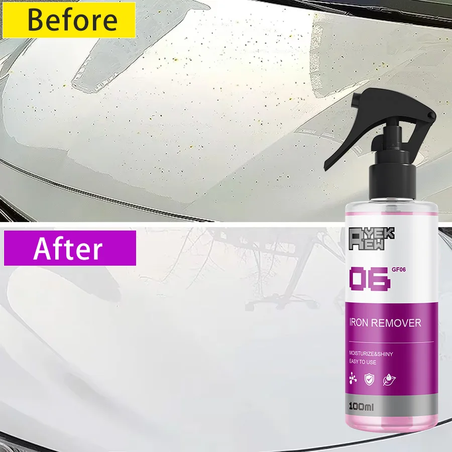 Car Rust Remover Spray - Iron Fallout Cleaner Turns Purple, Brake Dust & Rail Dust Remover for Car Paint and Wheels, Acid-Free W