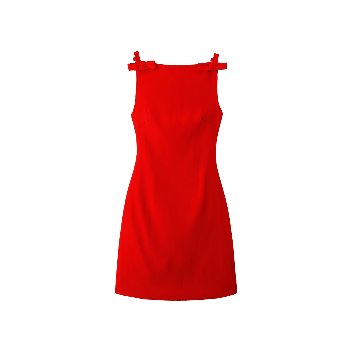 

French Style Red Stunning Suspender Dress Women Summer Bow High Waist A-line Short Dresses Exquisite Elegant Daily Small Gown