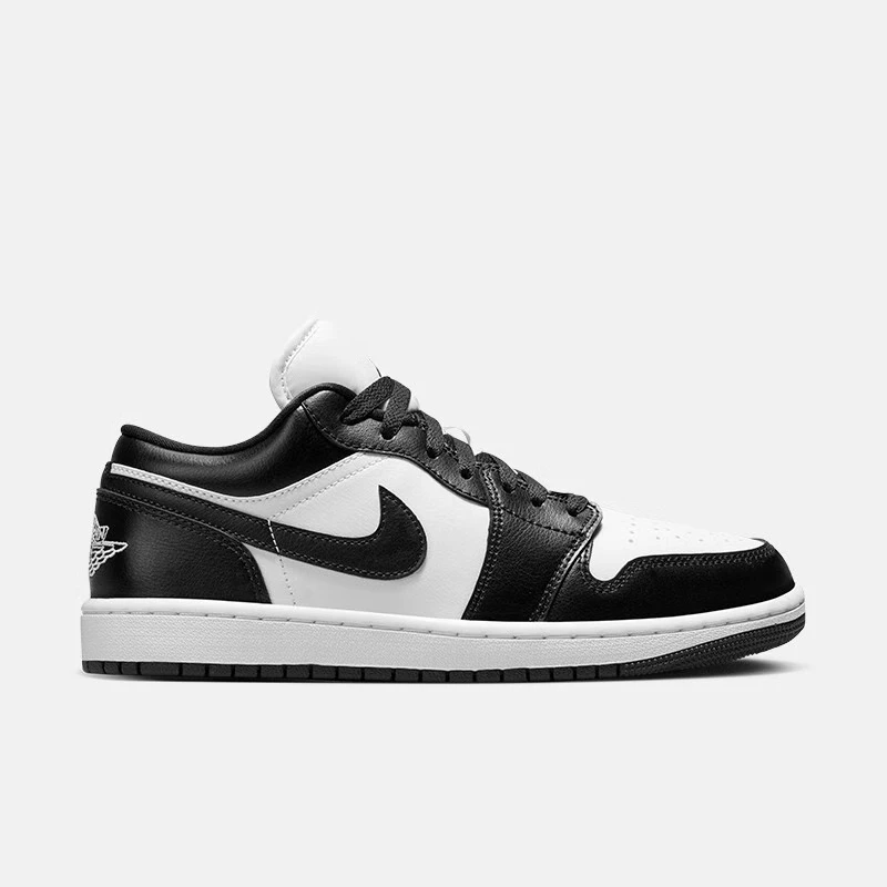 Jordan air jordan air jordan 1 couro "panda", anti-derrapante, leve, corte baixo, retro, luz, corte baixo