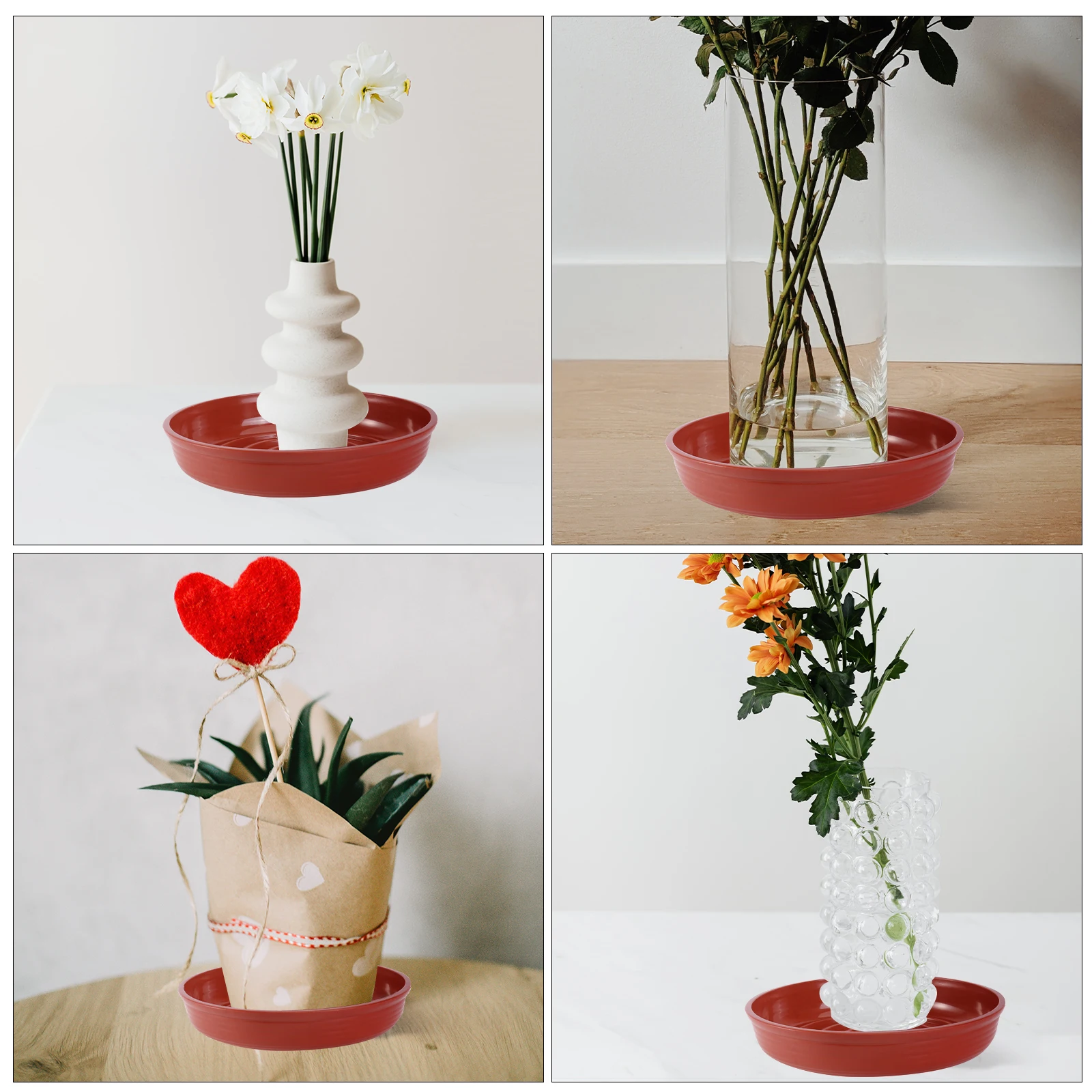 

10 Pcs Flowerpot Plant Pots Tray Plastic Material Long Life Use Water Tray Flower Pot Plate Practical Durable