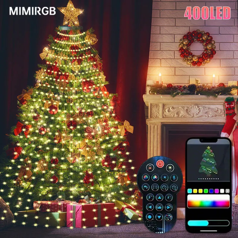 

1.8M/2.1M Christmas Decorations Star String Lights 8 Lighting Modes Waterproof LED Fairy Lights For Room Bedroom Wedding Party