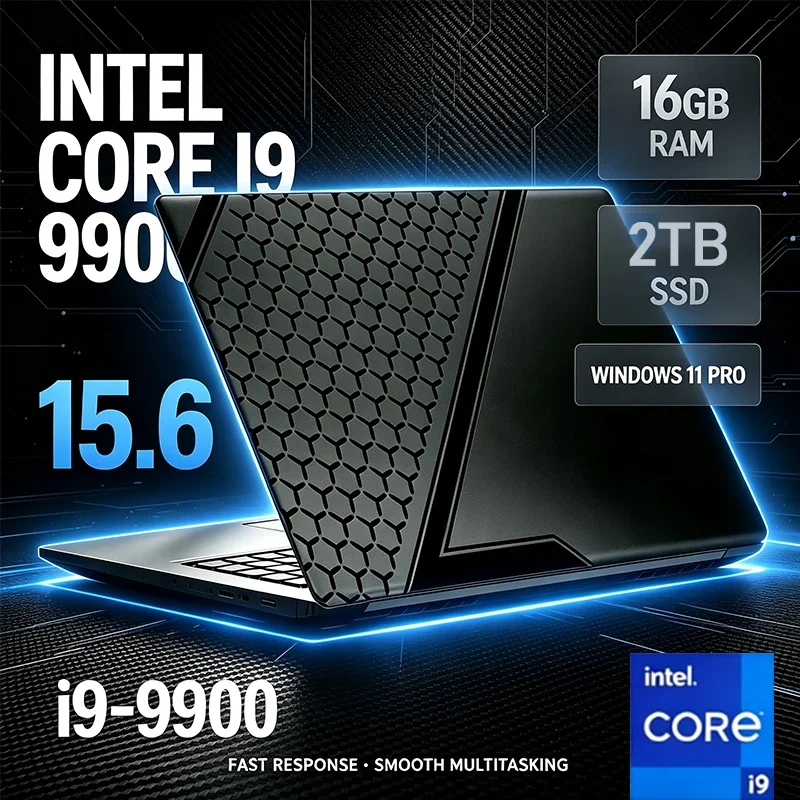 Intel Core i9 9900 2026 NEW 15.6 Inch Laptop 32GB RAM 2TB SSD Windows 11 Ultra Slim Gaming PC Gamer Office Notebook 1920x1080 HD