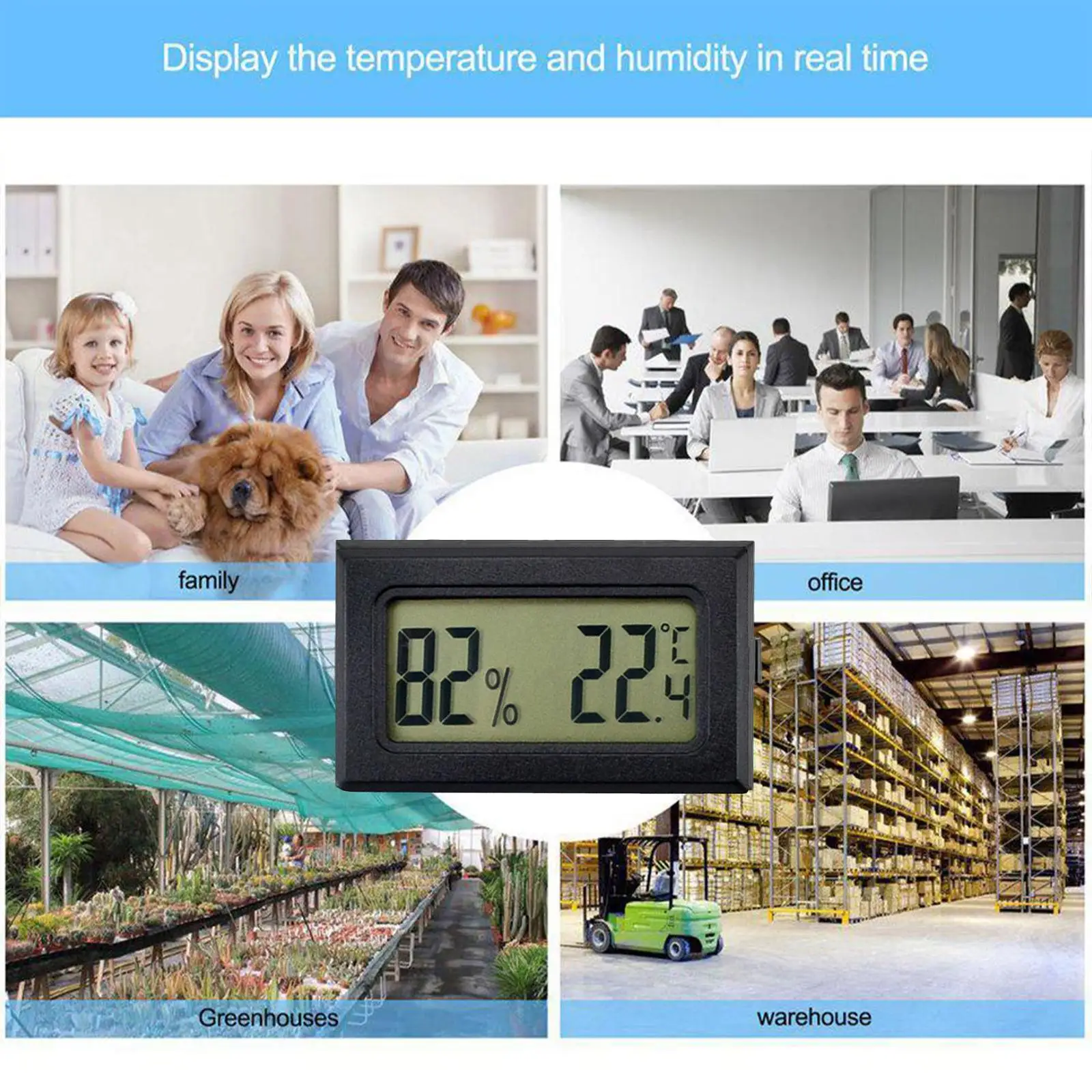 Indoor Humidity Sensor Temperature-50℃~ +70℃ Humidity 10% ~ 99% Mini Digital LCD Sensor Embedded Electronic Thermohygrometer