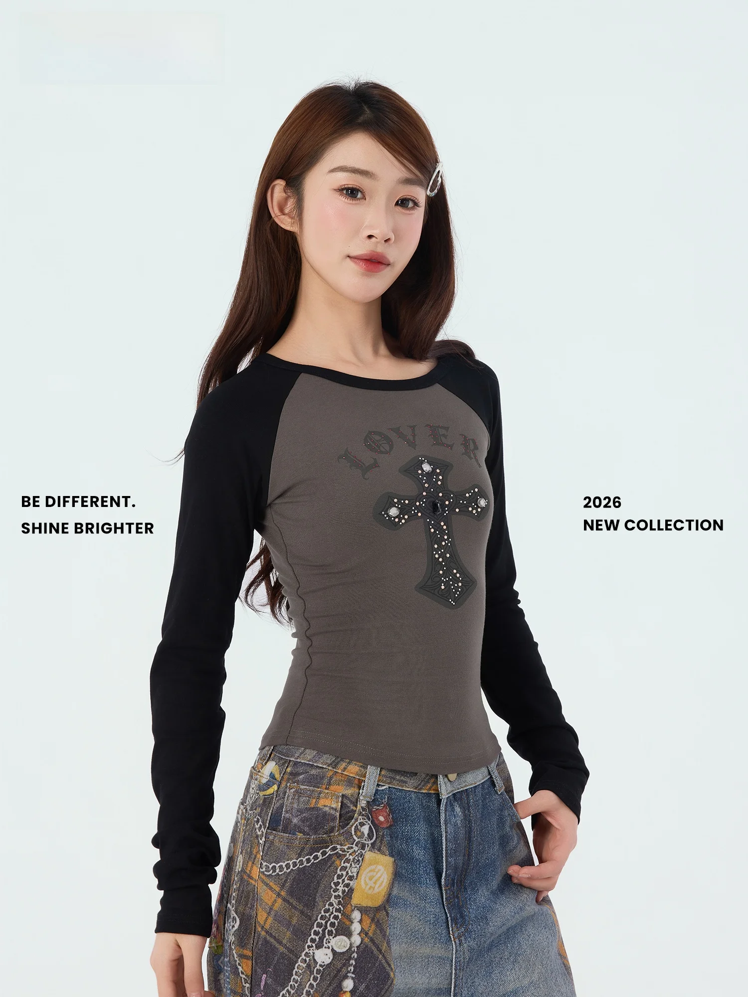 

Новая весенняя женская футболка Didimax Slim Fit с длинным рукавом и круглым вырезом DiDi MAX C47657