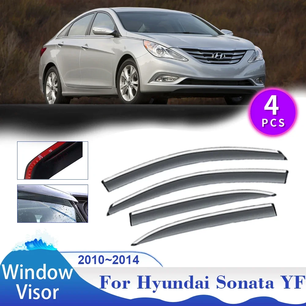 For Hyundai Sonata i45 YF 2010~2014 Window Visor Car Sun Rain Guard Deflector Side Vent Smoke Covers Awnings Shelters Accessorie