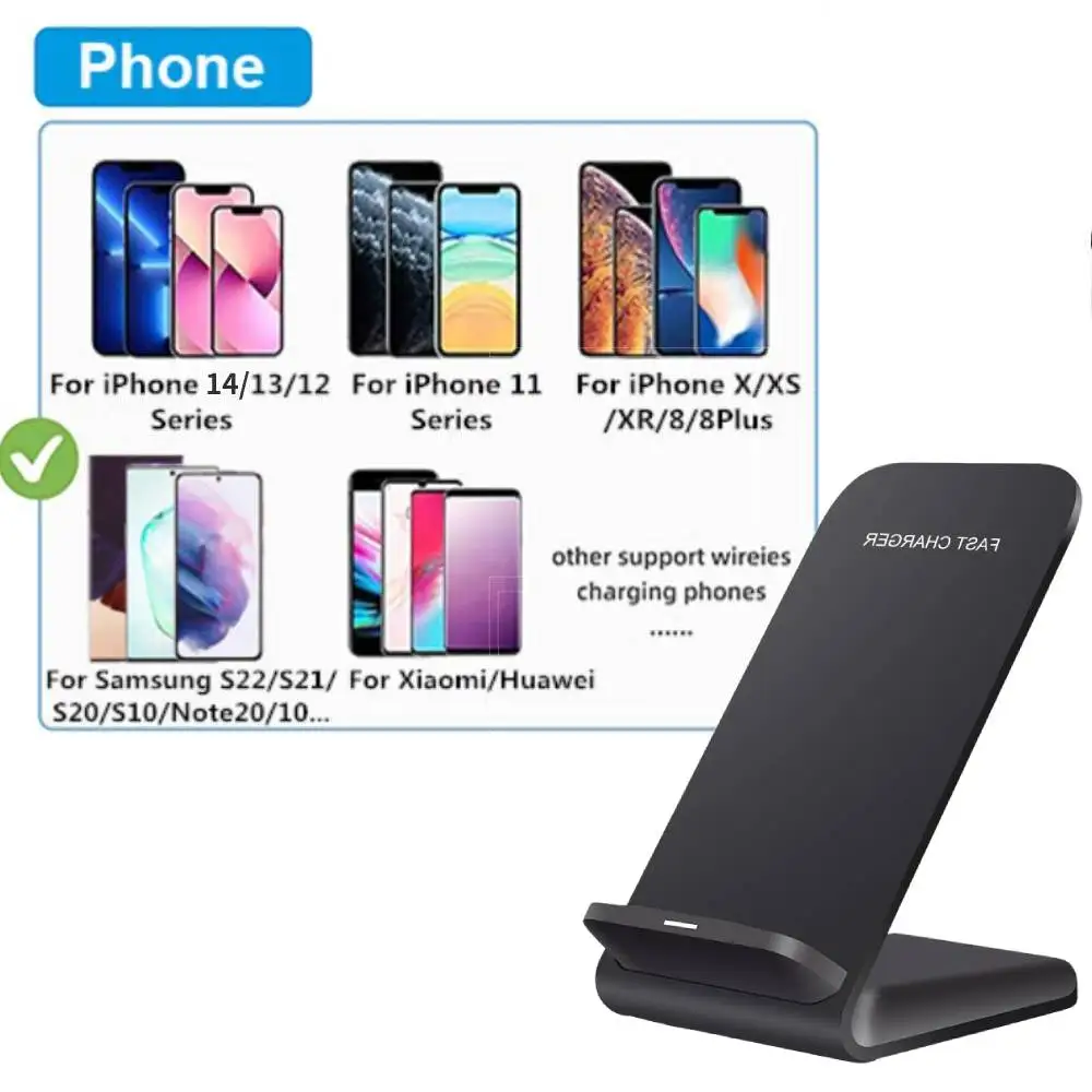 100W Fast Wireless Charger for Samsung S22 S21 Quick Charging Stand For iPhone 15 14 13 12 11 Pro Max XS XR X 8 Plus Xiaomi 11