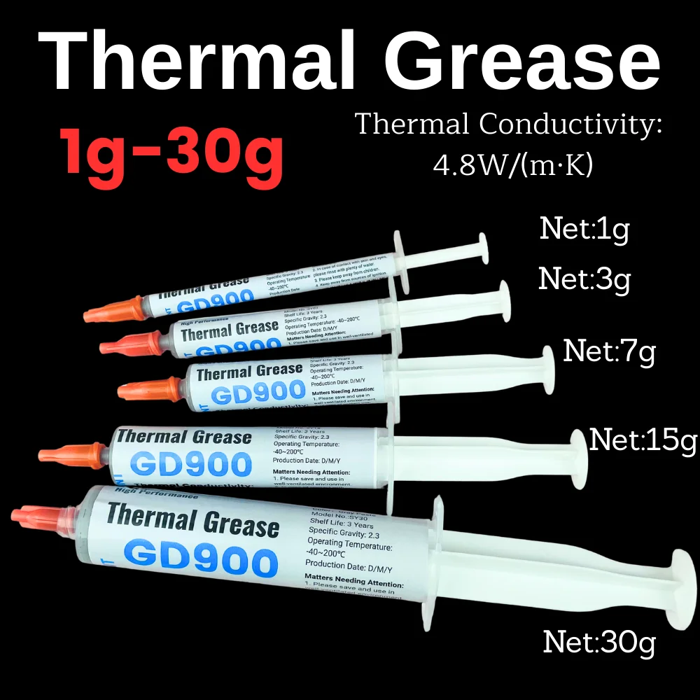 GD900 4.8w/(m·k)) Thermal Grease Paste Heat Dissipating Silicone for CPU/GPU/LED Computer Heat Sink Thermal Conductive Adhesive