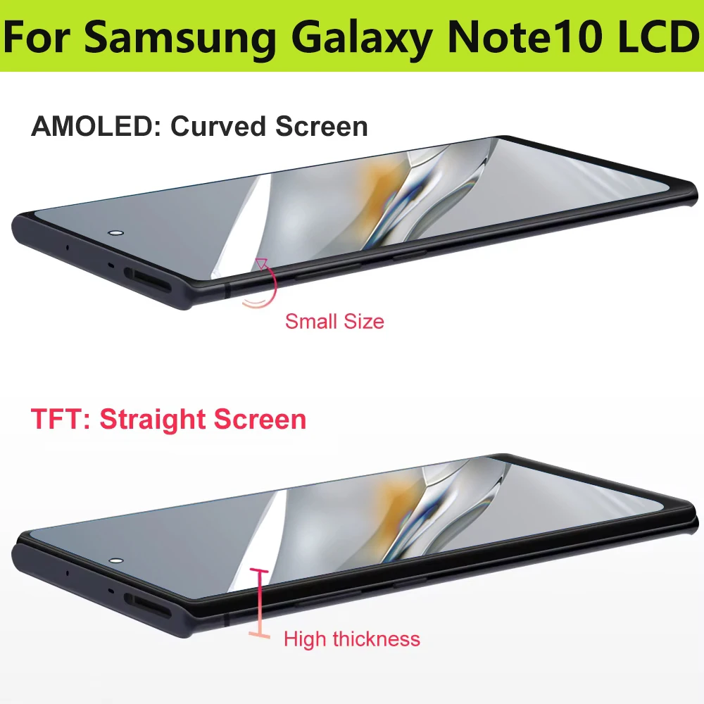 AMOLED Display For Samsung Galaxy Note 10 N970F N970 N9700 LCD With Frame Touch Screen Digitizer Assembly Replacement