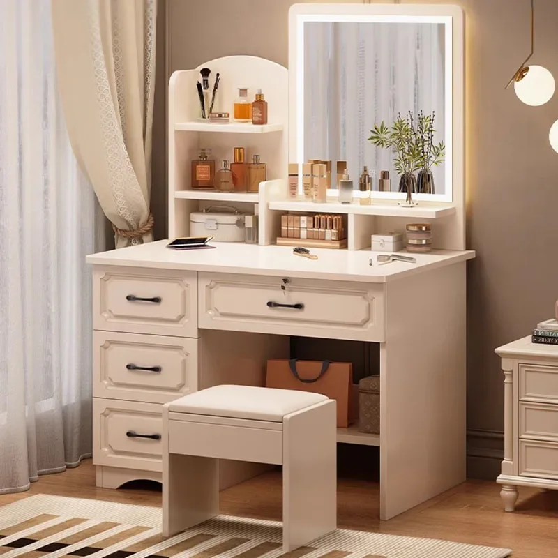 Bedroom Set Furniture Organizers Storage Comfortable Makeup Table Modern White Dresser Items Home Mirror Desk Luxury Nightstand