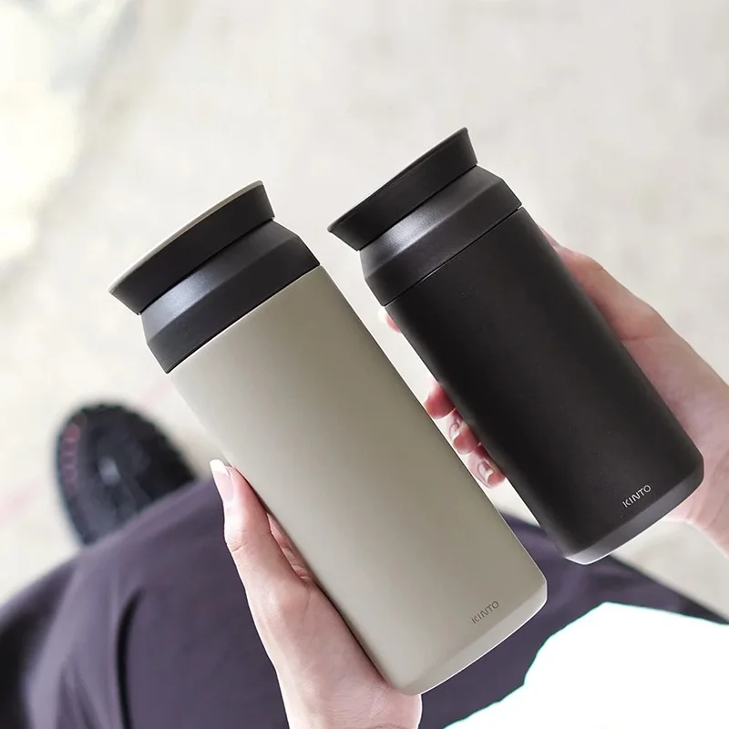 

KINTO Travel Portable Stainl Steel Insulated Water Bottle Double Layer Vacuum Cold Proofing Cup with PP Material Lid