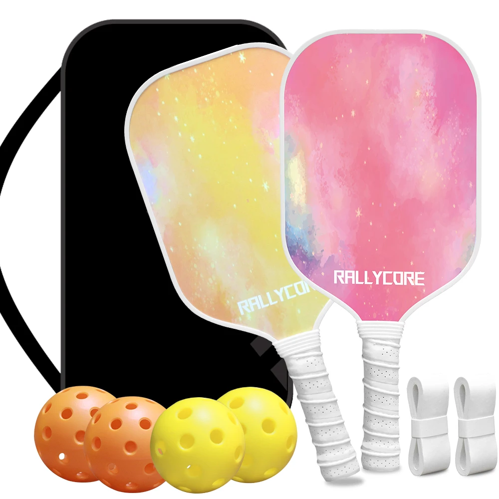 

Pickleball Gift Set of 2 Premium Paddles, 4 Balls & Portable Bag, Great Birthday & Christmas Gift for Players