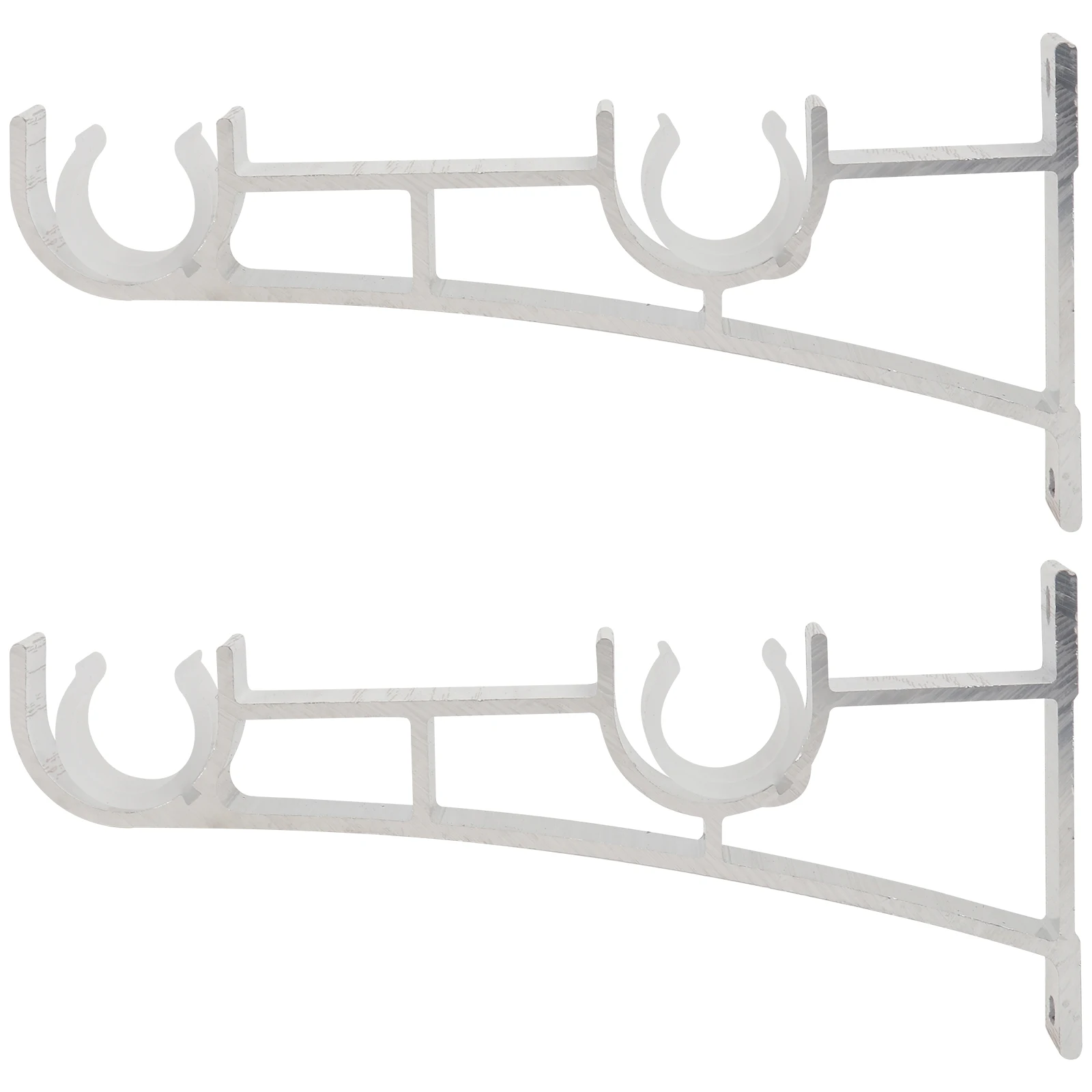 

2PCS Curtain Rod Bracket Heavy Duty Aluminum Alloy Double Bendable Wall Mounts for 28 30mm Rails Practical Metal Rotating Parts