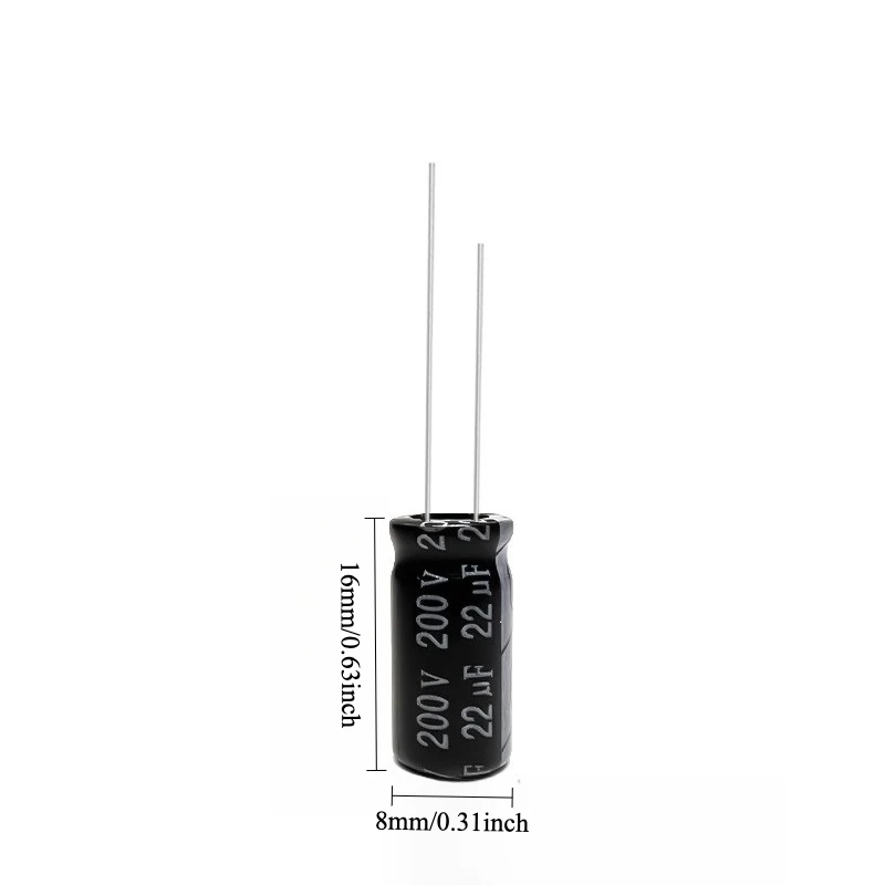 40pcs 200V 22uF Electrolytic Capacitor 105C High Temp Radial Long Life 8x16mm for Power Supply Electronics