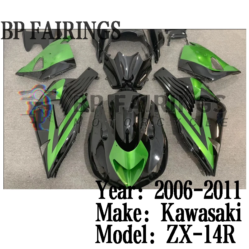 

Для Kawasaki Zx14r Body Kit 2006-2011 ZZR 1400 2011 Zx14 Zx-14r Комплект обтекателя 2006 2007 2008 2009 2010 2011 комплект Зеленый Черный