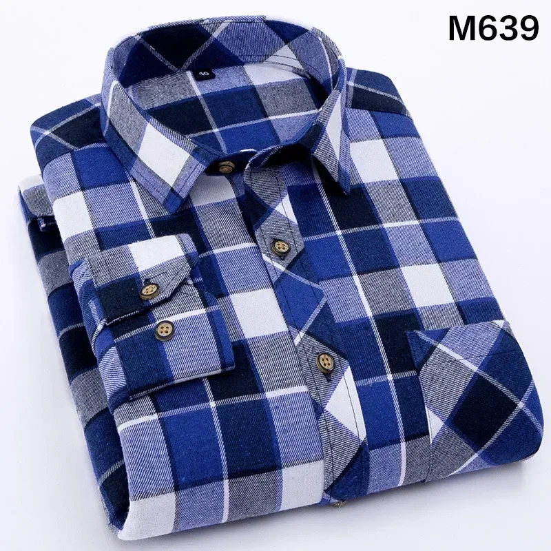 Men's Casual Cotton Plaid Shirts Fashion Long Sleeve Lapel Loose Tops Shirts Streetwear Soft Men's Cotton Shirts рубашка
