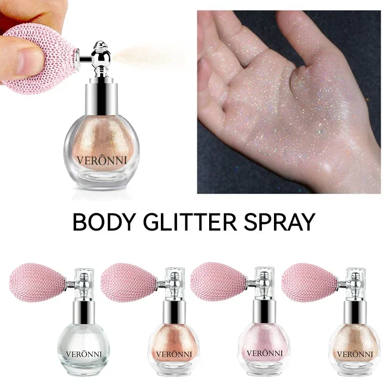 Hochglänzendes Diamant-Schimmerndes Spray-Puder für den Körper, Highlight-Puder-Make-up, geeignet für Gesichts- und Körperhaut, Haarkleidung, Kosmetika