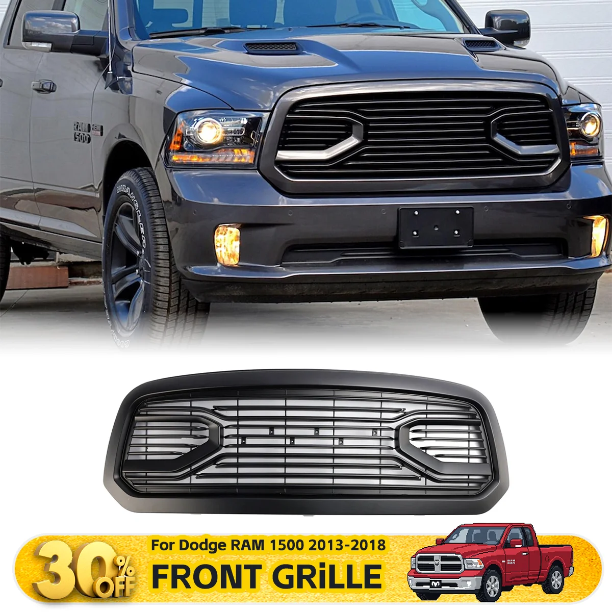 

Передняя решетка, совместимая с Dodge Ram 1500 2013-2018, гоночные решетки на капоте, воздухозаборник, вентиляционное отверстие, тюнинг автомобиля, модификация, аксессуары для защиты