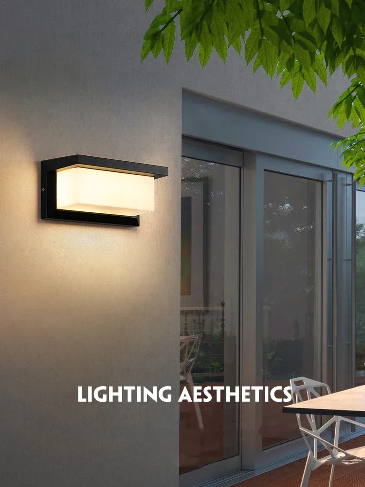 12-20W Waterproof LED Outdoor Wall Light with Motion Sensor IP65 for Porch Balcony Garden Lighting AC220V/12V/24V