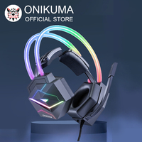 ONIKUMA X20 Gaming Headset with RGB Light Wired Headphones With Mic Bass Surround Over Ear Full Light Earphone for PS5 PC