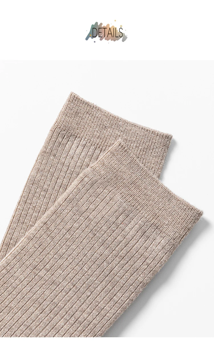 Wollmischung, knielange Socken für Damen, gestrickte, kniehohe Socken, gerippt, warm für den Winter, lässig, feines Garn, 1 Paar, weiche Strümpfe, ideal für die Feiertage. – Detail 13