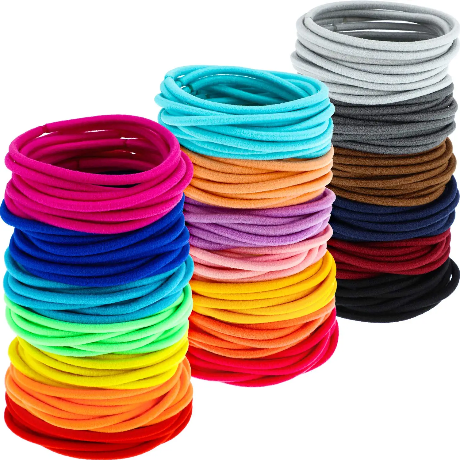 

200 Pcs No Metal Hair Ties, Damage-Free Elastic Bands for Women, Mixed Colors 3mm 5cm