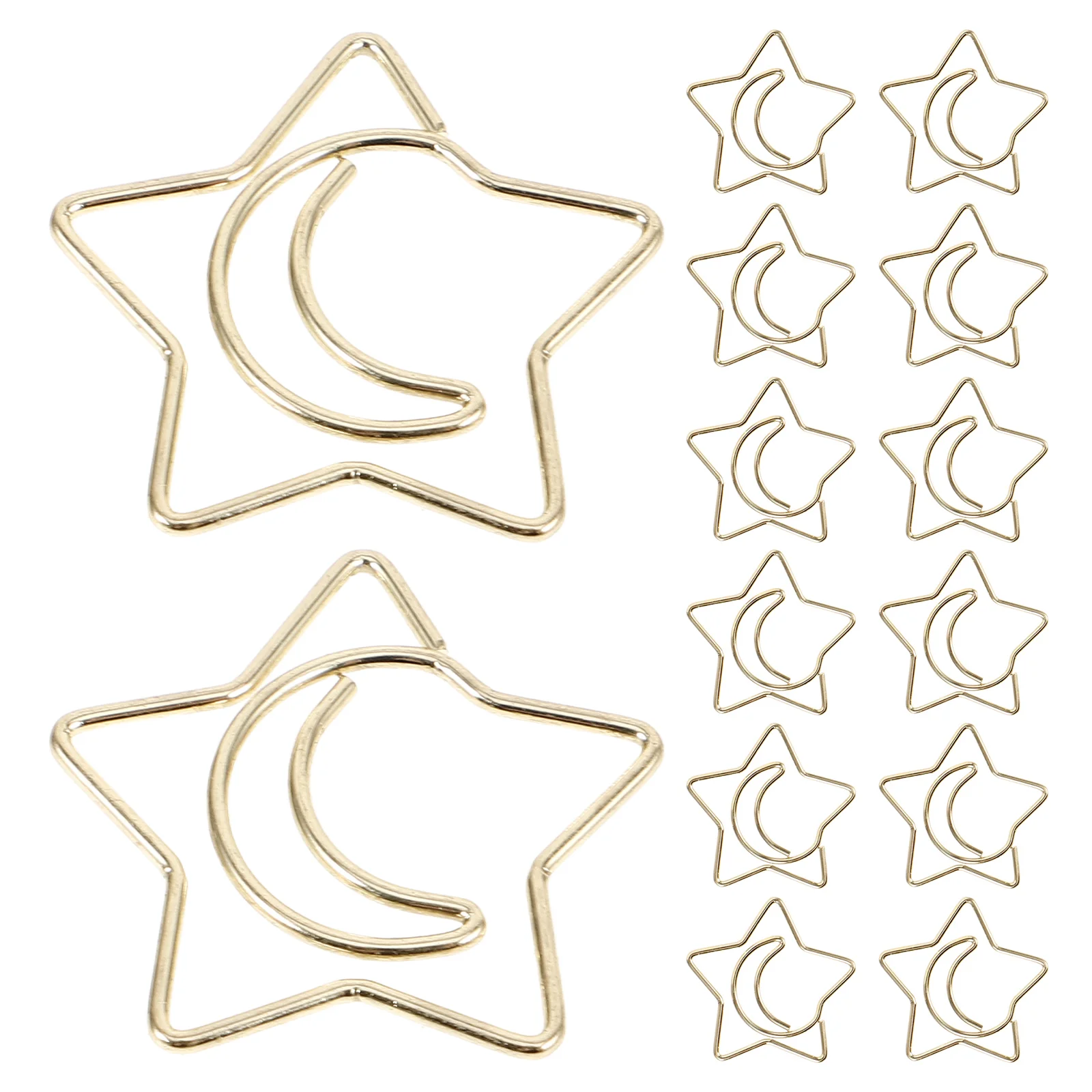 Mini Binder Clips Fastener, Practical Office Accessories, Small Paper File, Star and Moon, 60 pcs
